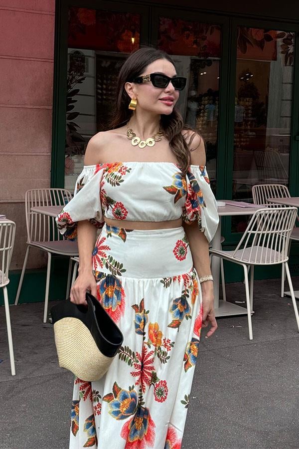 Paula Balon Kol Çiçekli Tasarım Takım