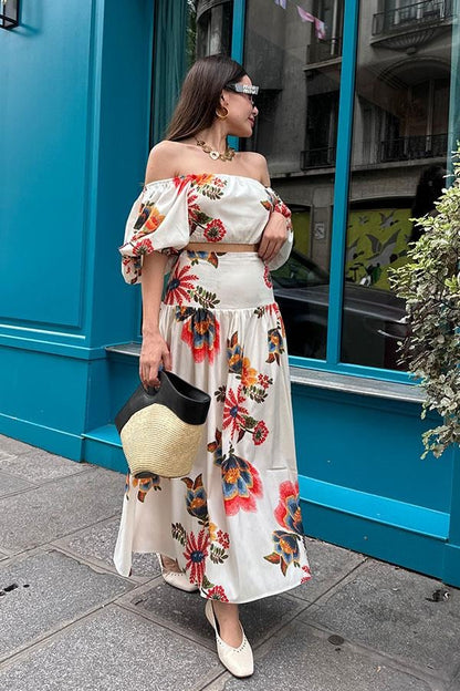 Paula Balon Kol Çiçekli Tasarım Takım