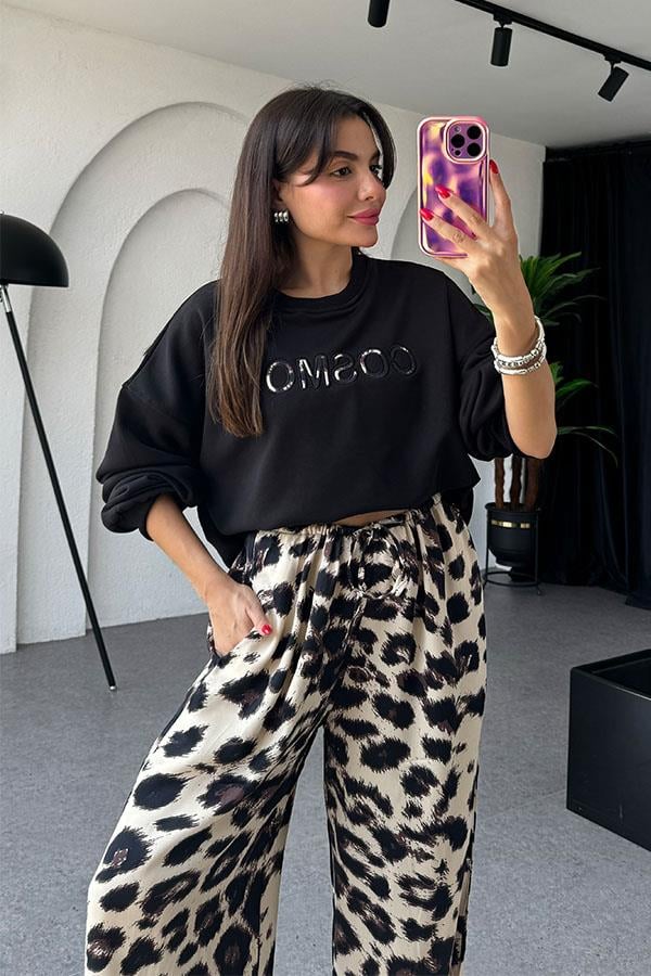 Paulina Leopar Saten İkili Takım