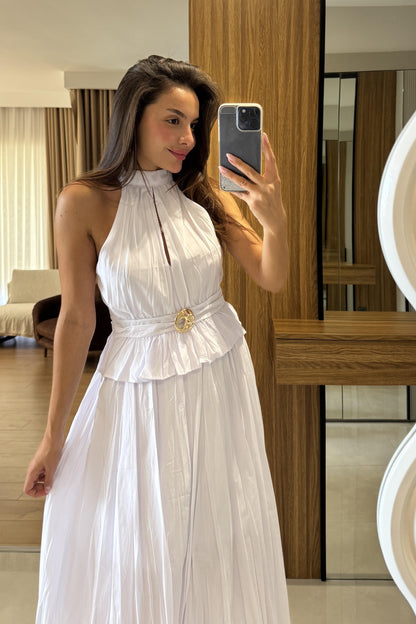 Pearce Beyaz Gold Tokalı Etekli Takım