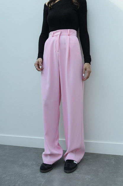 PEMBE DÖKÜMLÜ PALAZZO PANTOLON