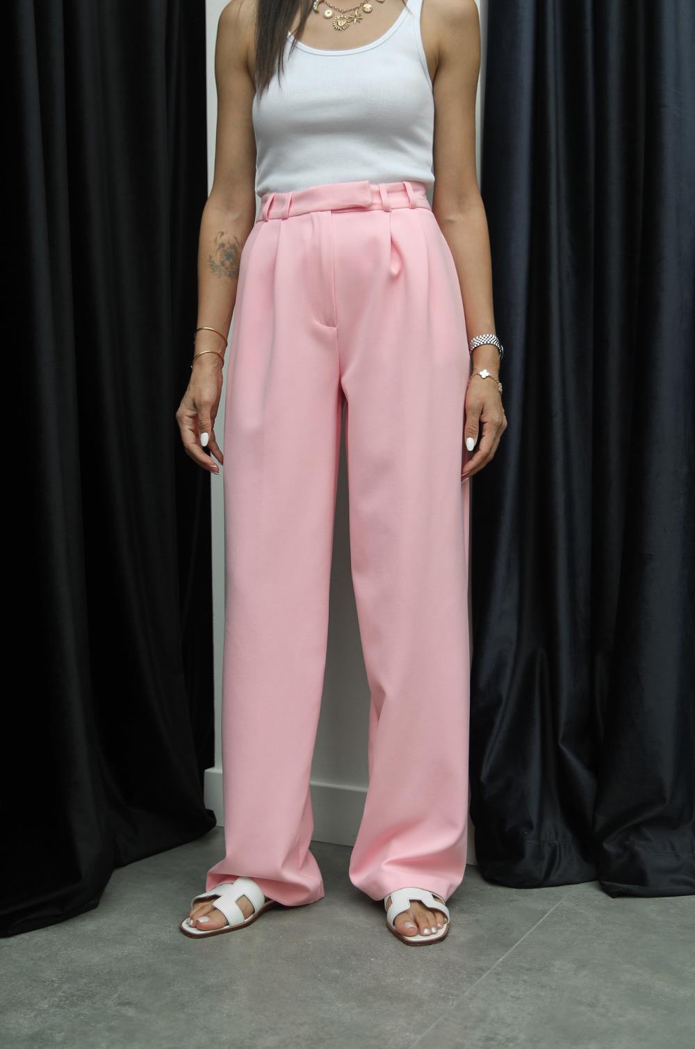 PEMBE PLEATED PALAZZO PANTOLON