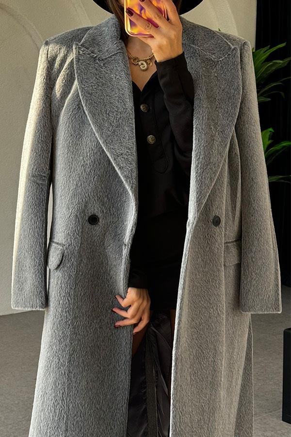 Penelope Yumoş Premium Gri Kaban