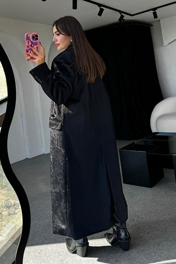 Penelope Yumoş Premium Siyah Kaban