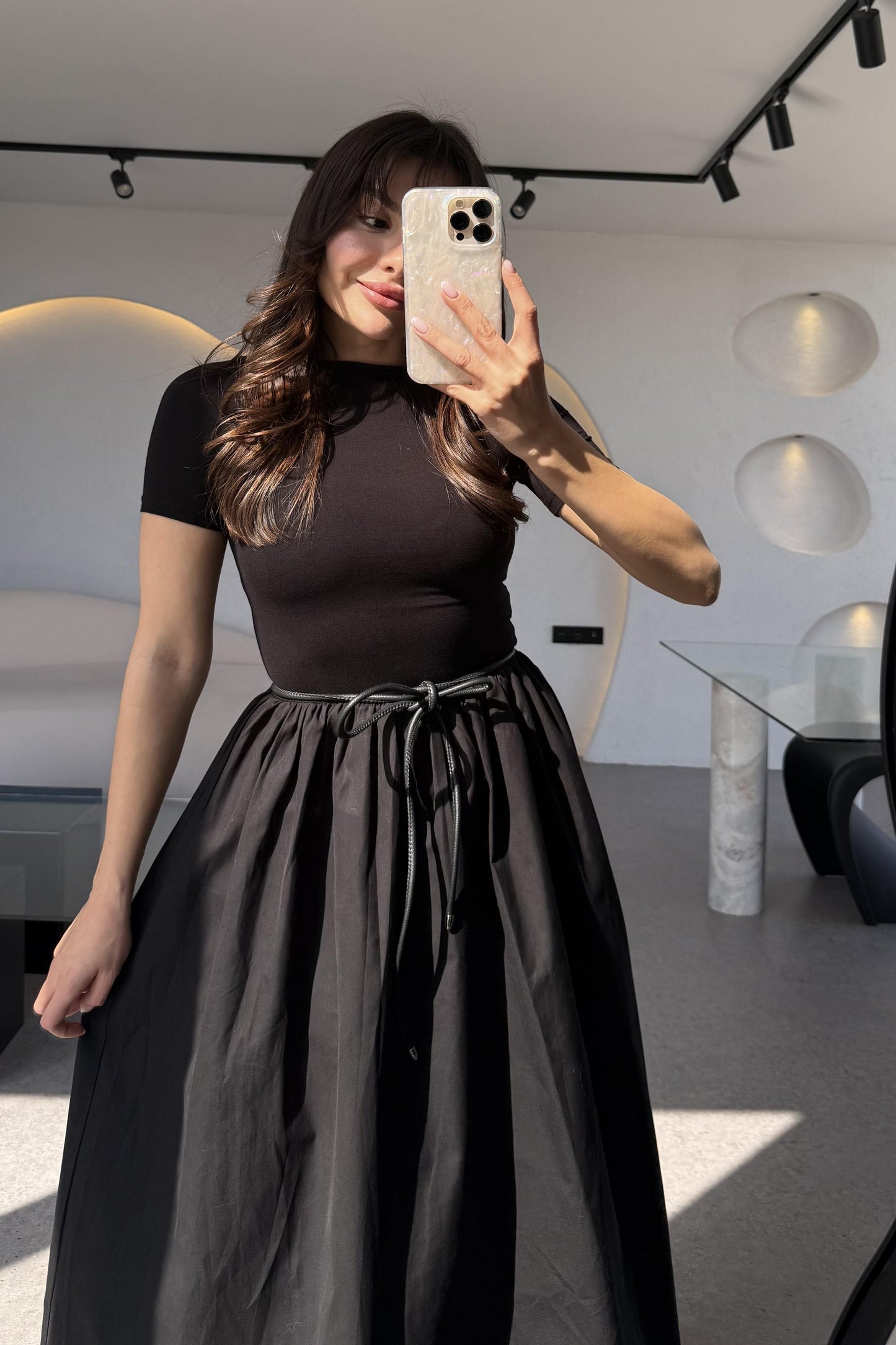 Peony Yarım Kollu Maxi Balon Elbise