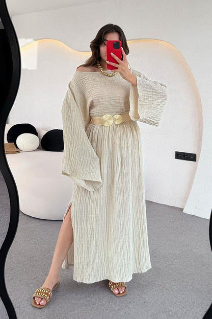 Perfidia Müslin Etekli Takım-Krem