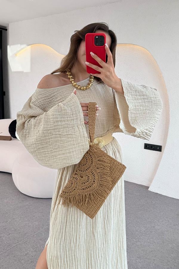 Perfidia Müslin Etekli Takım-Krem