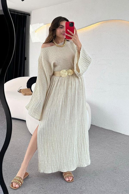 Perfidia Müslin Etekli Takım-Krem