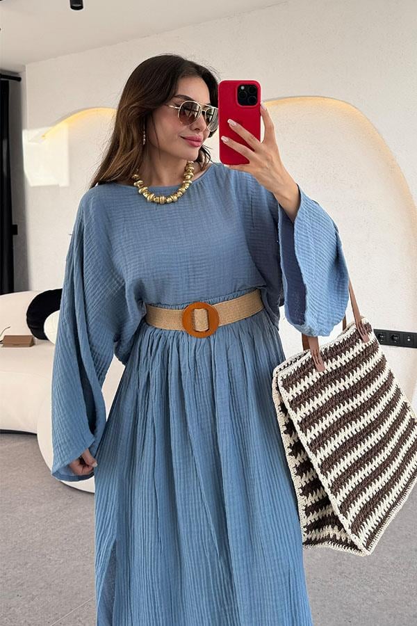 Perfidia Müslin Etekli Takım-Mavi