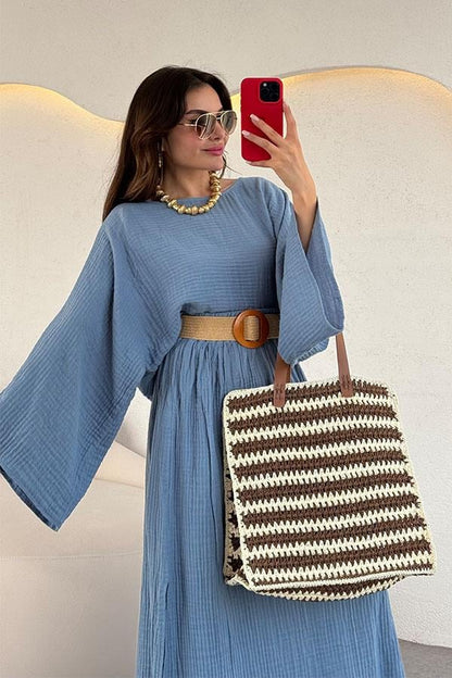 Perfidia Müslin Etekli Takım-Mavi