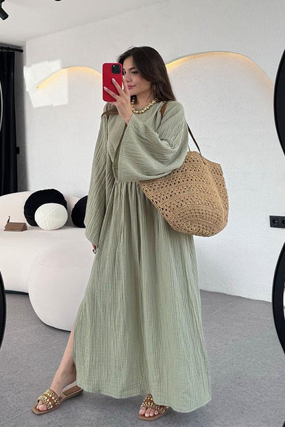 Perfidia Müslin Etekli Takım-Yeşil