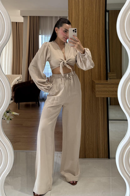 Pietro Bej Bağlamalı Keten Takım