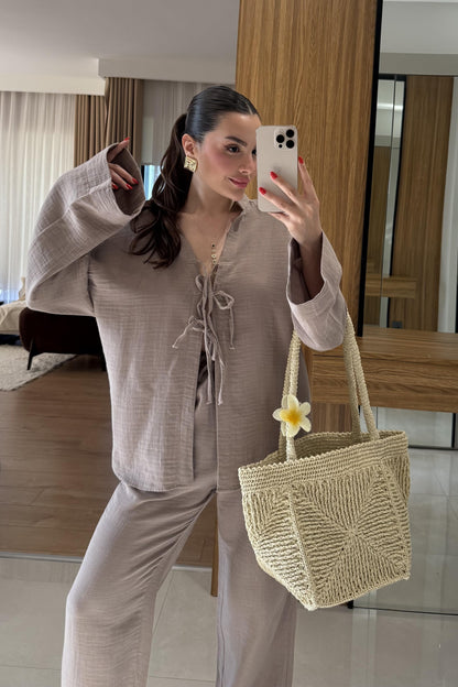 Pixre Vizon Müslin Bağlamalı Takım