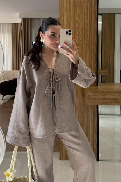 Pixre Vizon Müslin Bağlamalı Takım