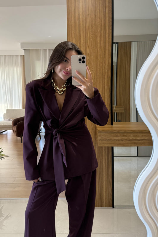 Minella Mürdüm Yandan Bağlamalı Ceket