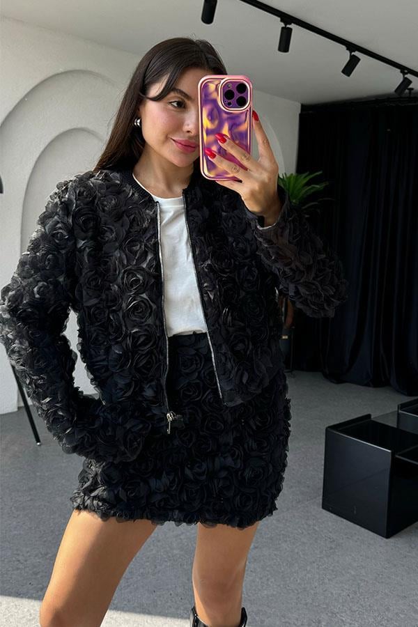 Quest Gül Kabartmalı Ceket