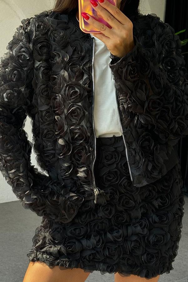 Quest Gül Kabartmalı Ceket