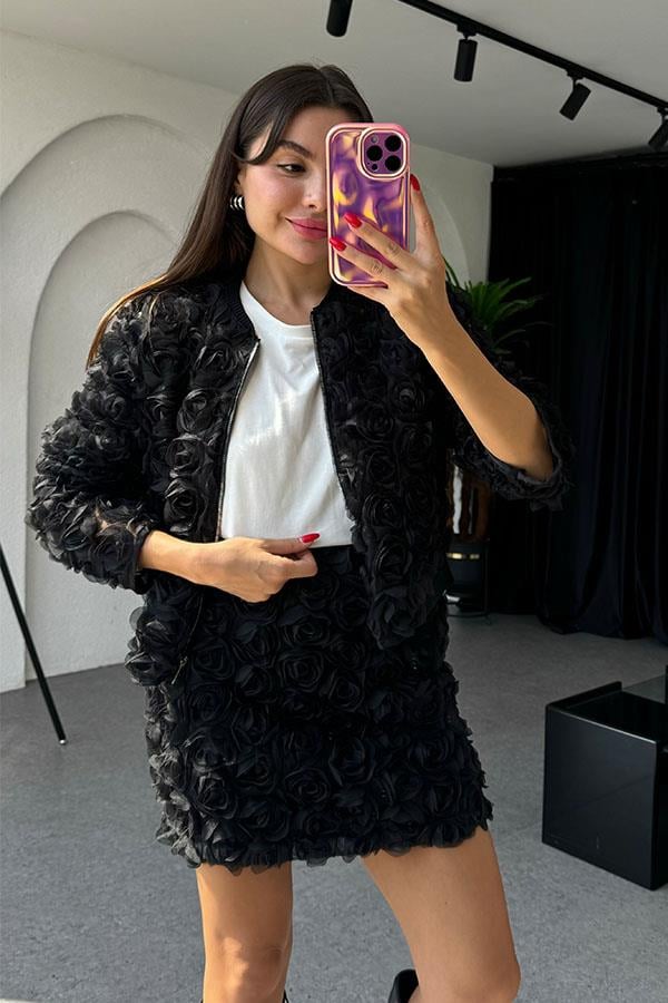 Quest Gül Kabartmalı Ceket