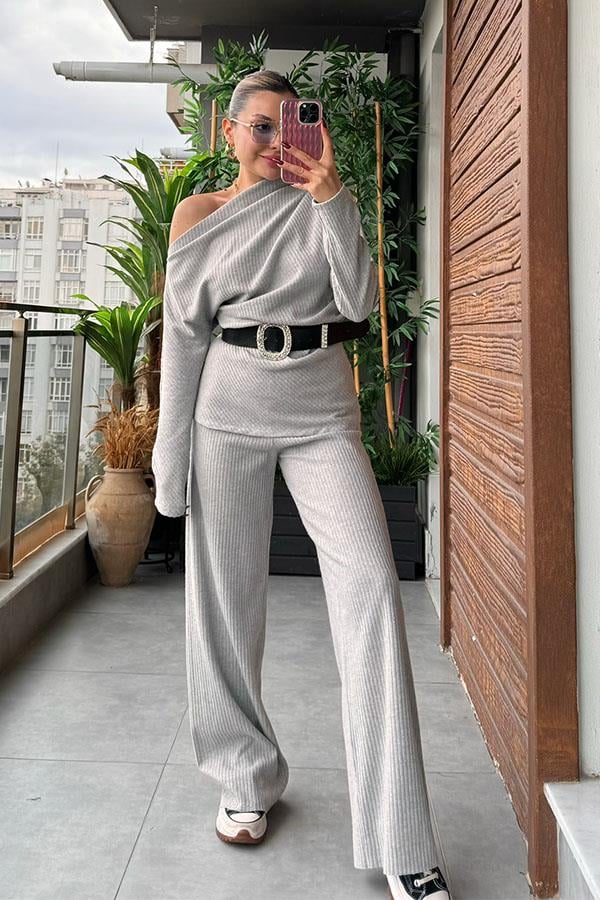 Racer Tek Omuz Fitilli Takım - Gri