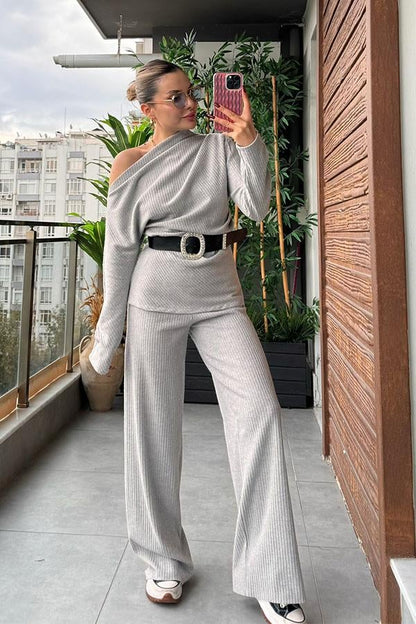 Racer Tek Omuz Fitilli Takım - Gri