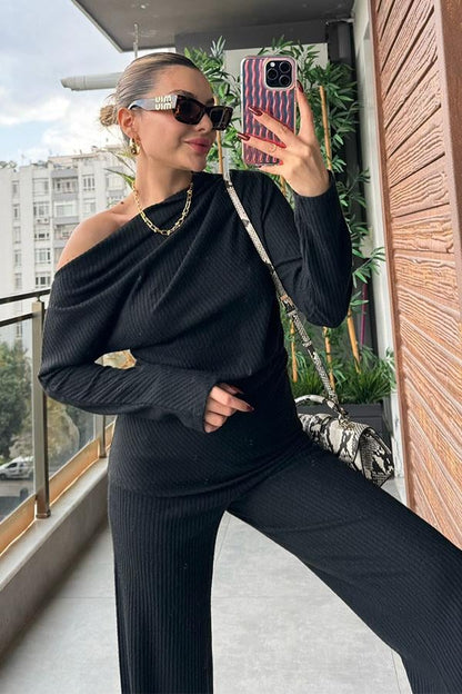 Racer Tek Omuz Fitilli Takım - Siyah