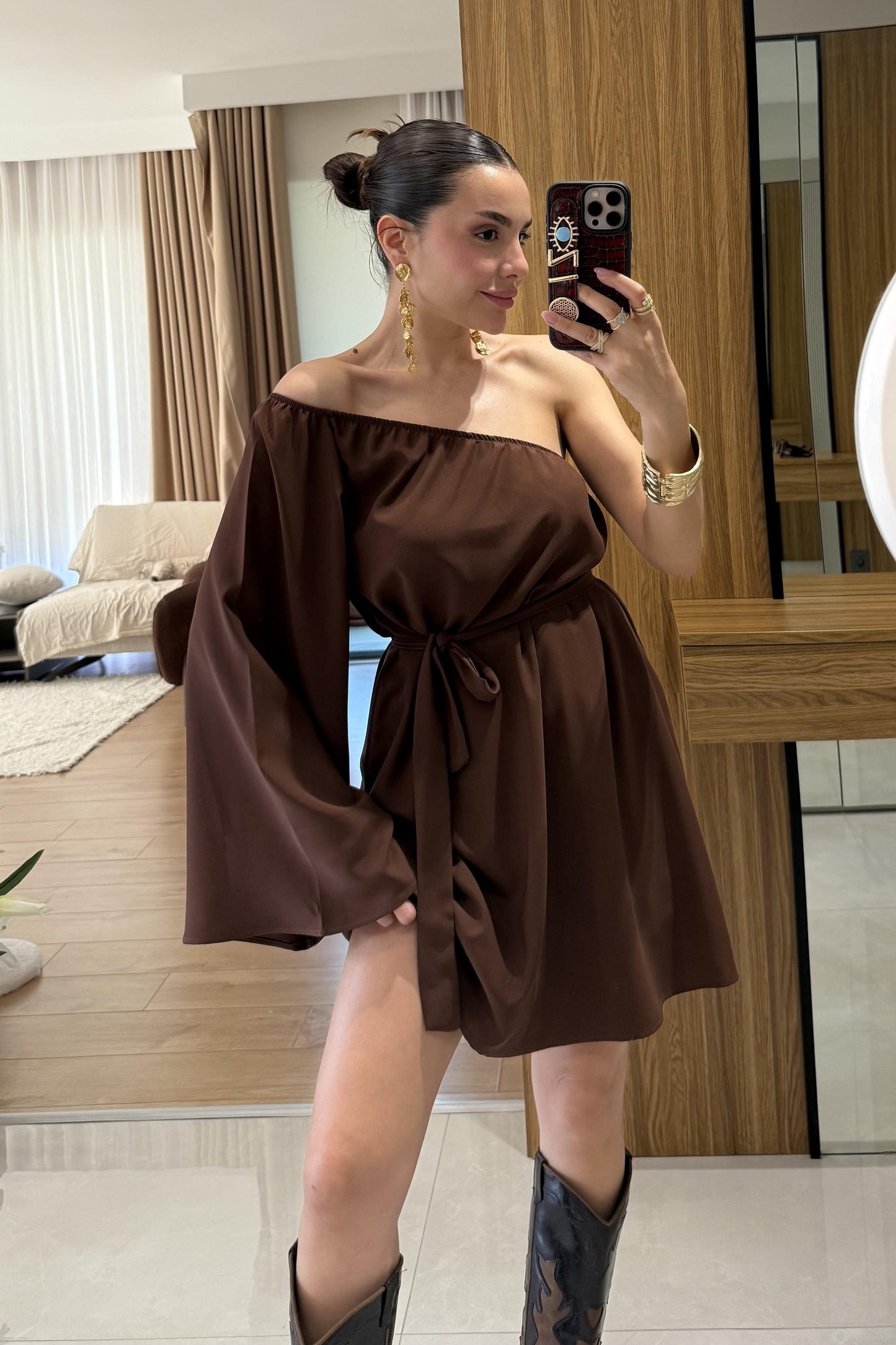 Radius Kahve İspanyol Kol Şortlu Takım