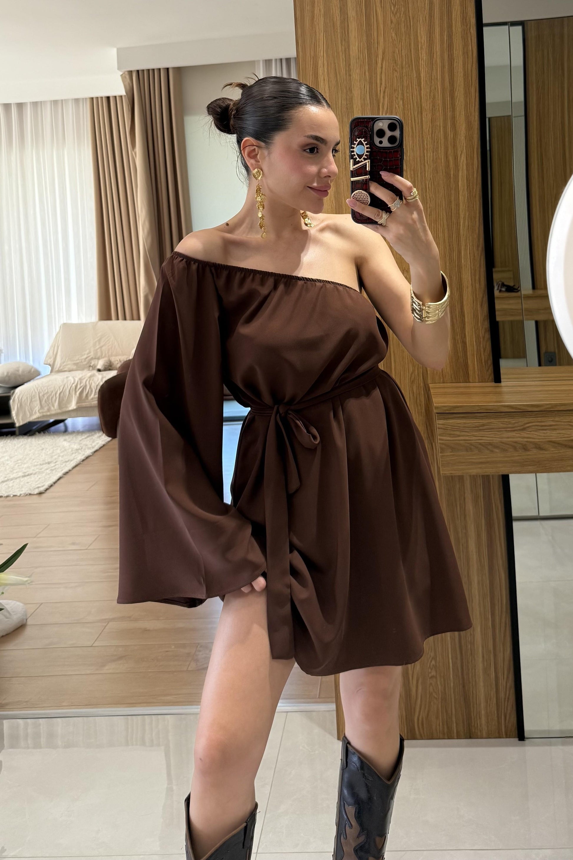 Radius Kahve İspanyol Kol Şortlu Takım