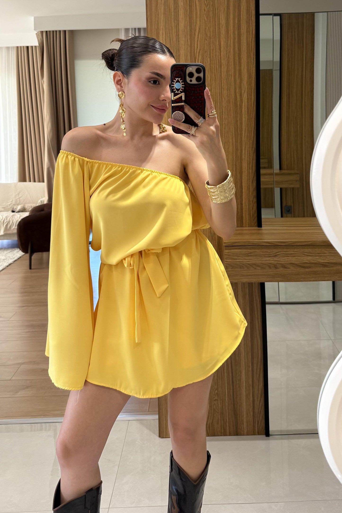 Radius Sarı İspanyol Kol Şortlu Takım