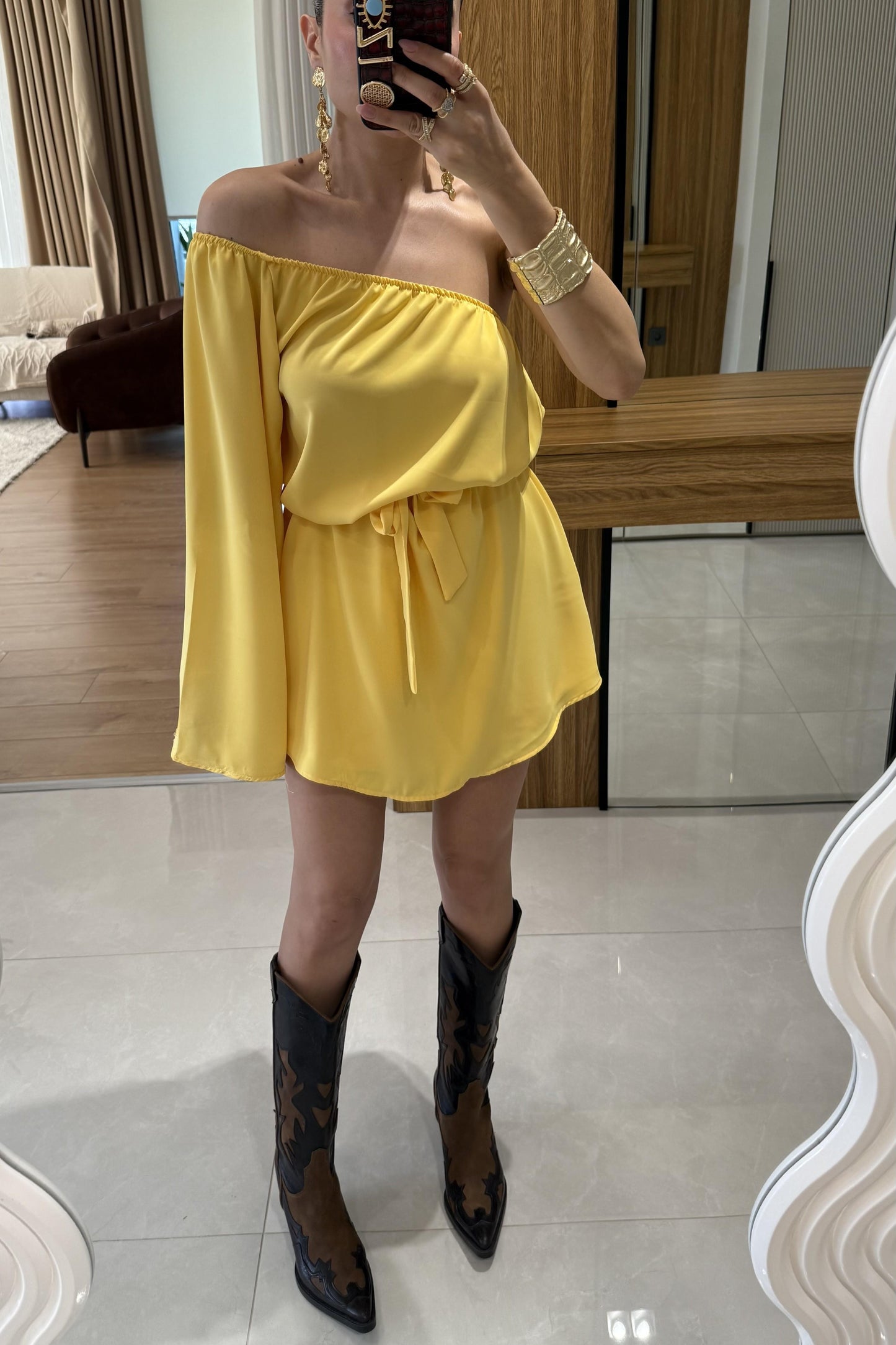 Radius Sarı İspanyol Kol Şortlu Takım