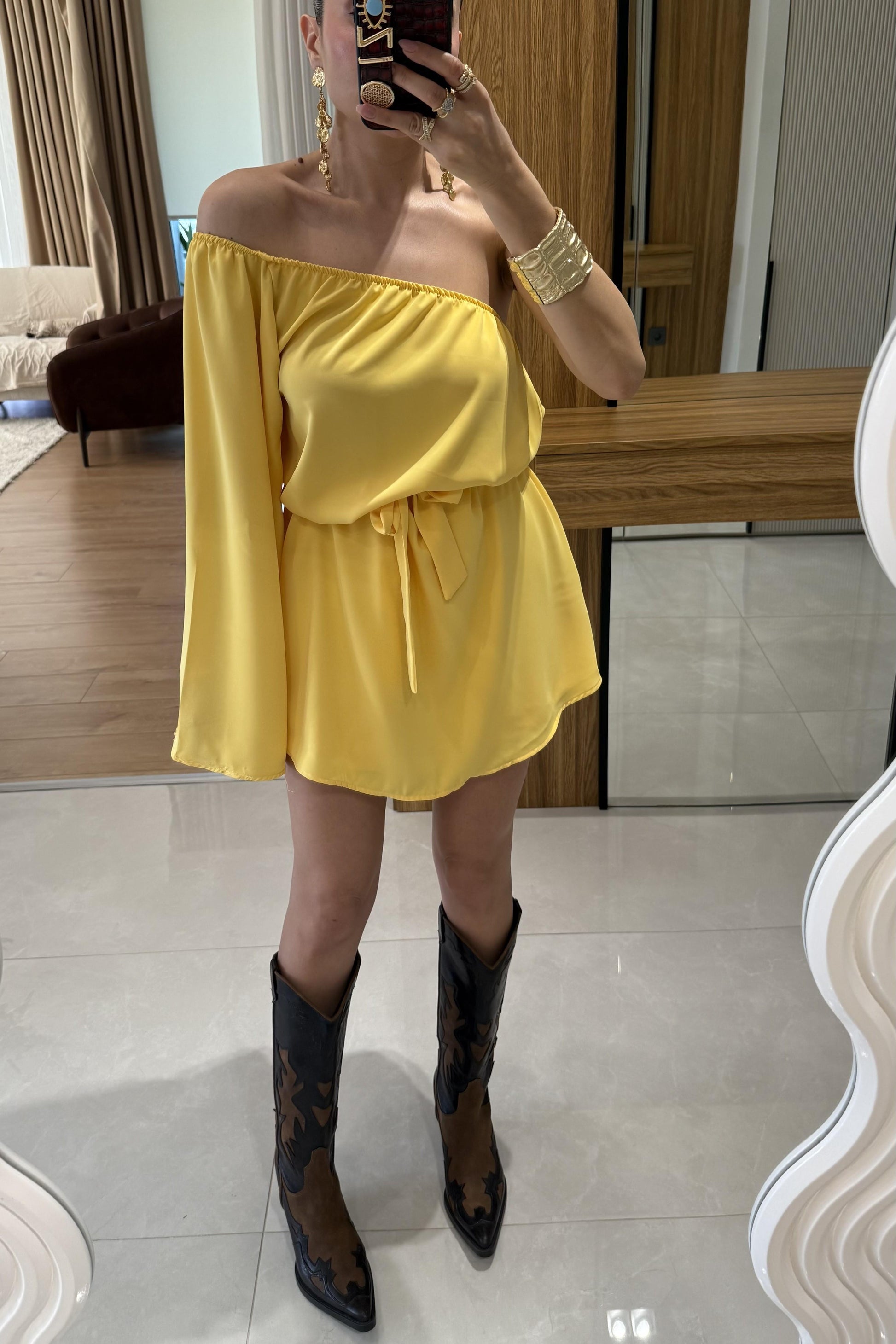 Radius Sarı İspanyol Kol Şortlu Takım