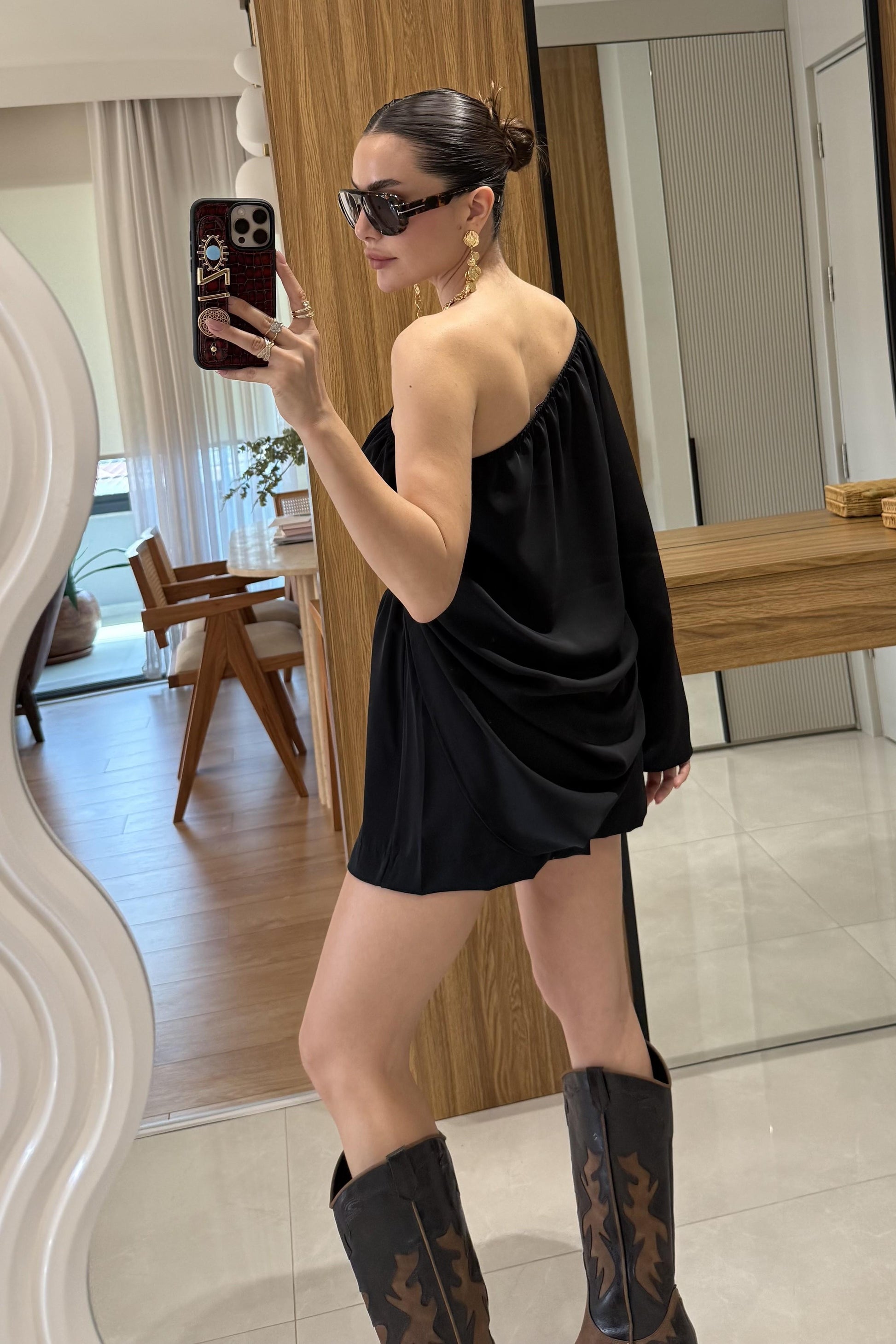 Radius Siyah İspanyol Kol Şortlu Takım