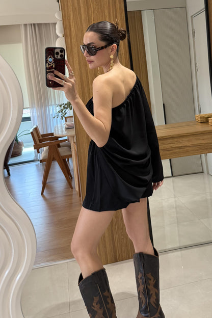 Radius Siyah İspanyol Kol Şortlu Takım