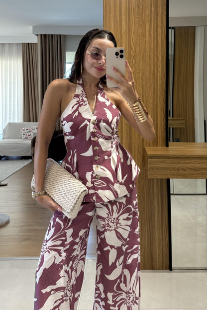 Rafael Bordo Keten Yelekli Takım