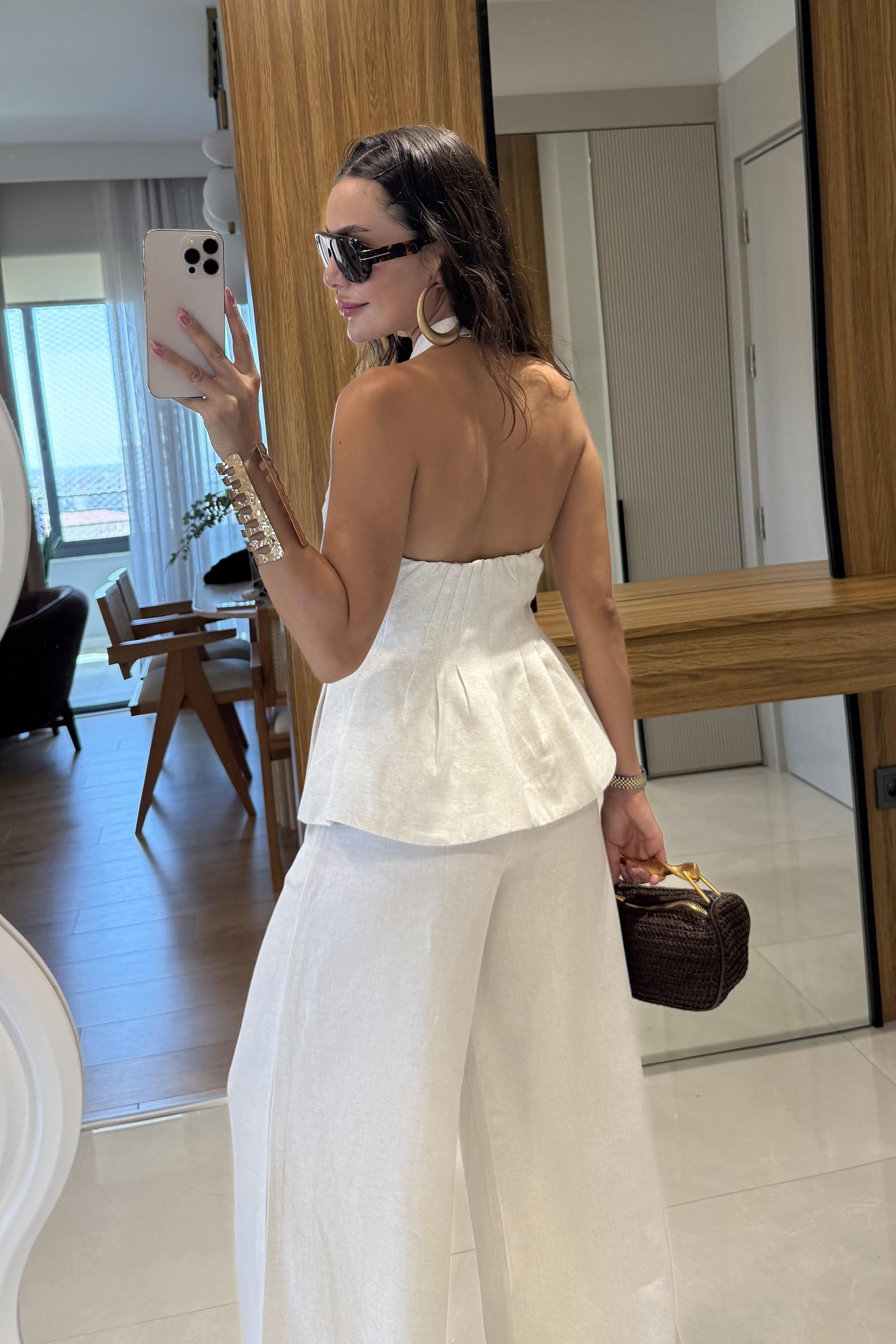 Rafael Ekru Keten Yelekli Takım