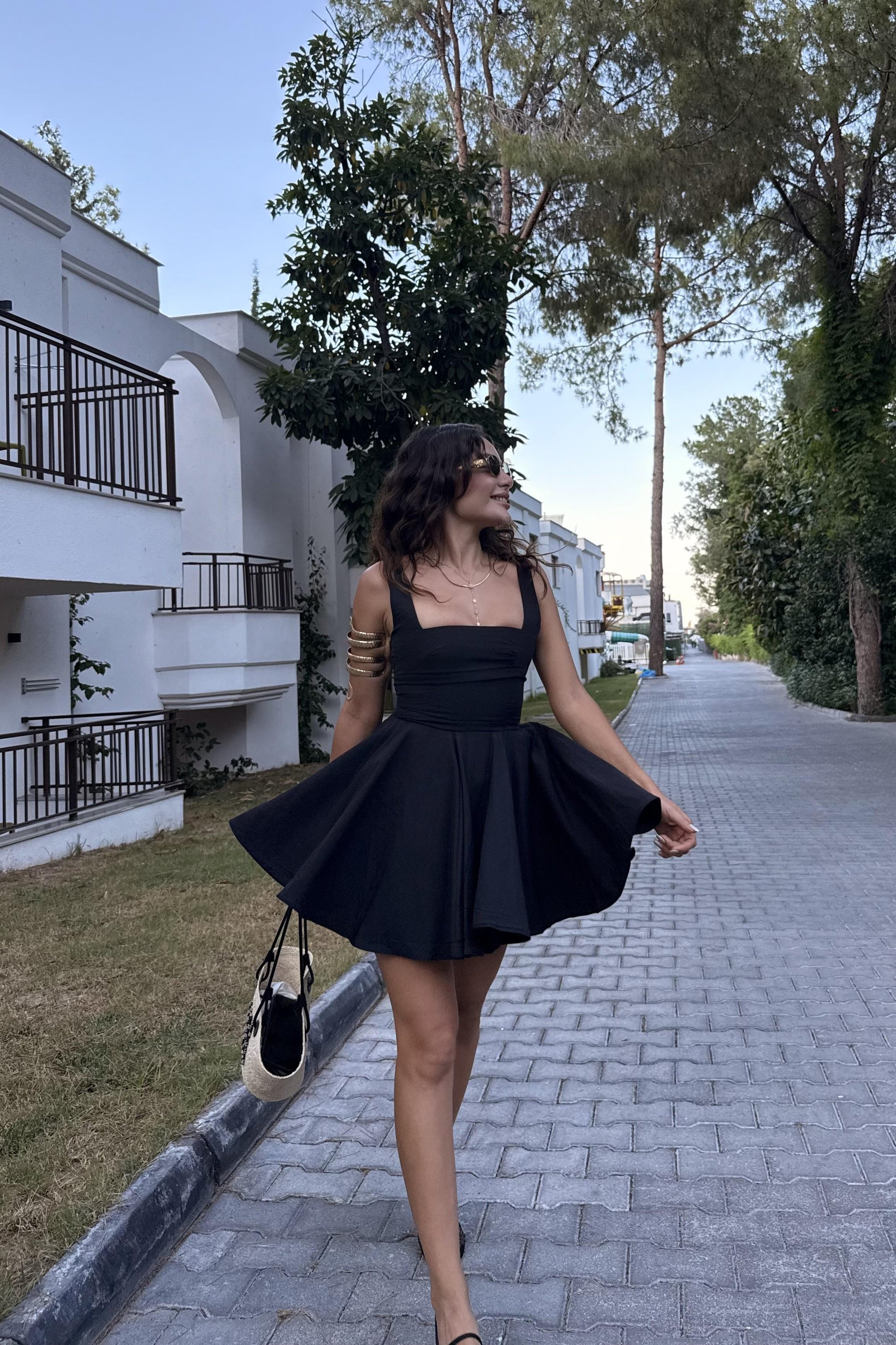 Rainbow Siyah Fiyonk Detaylı Mini Elbise