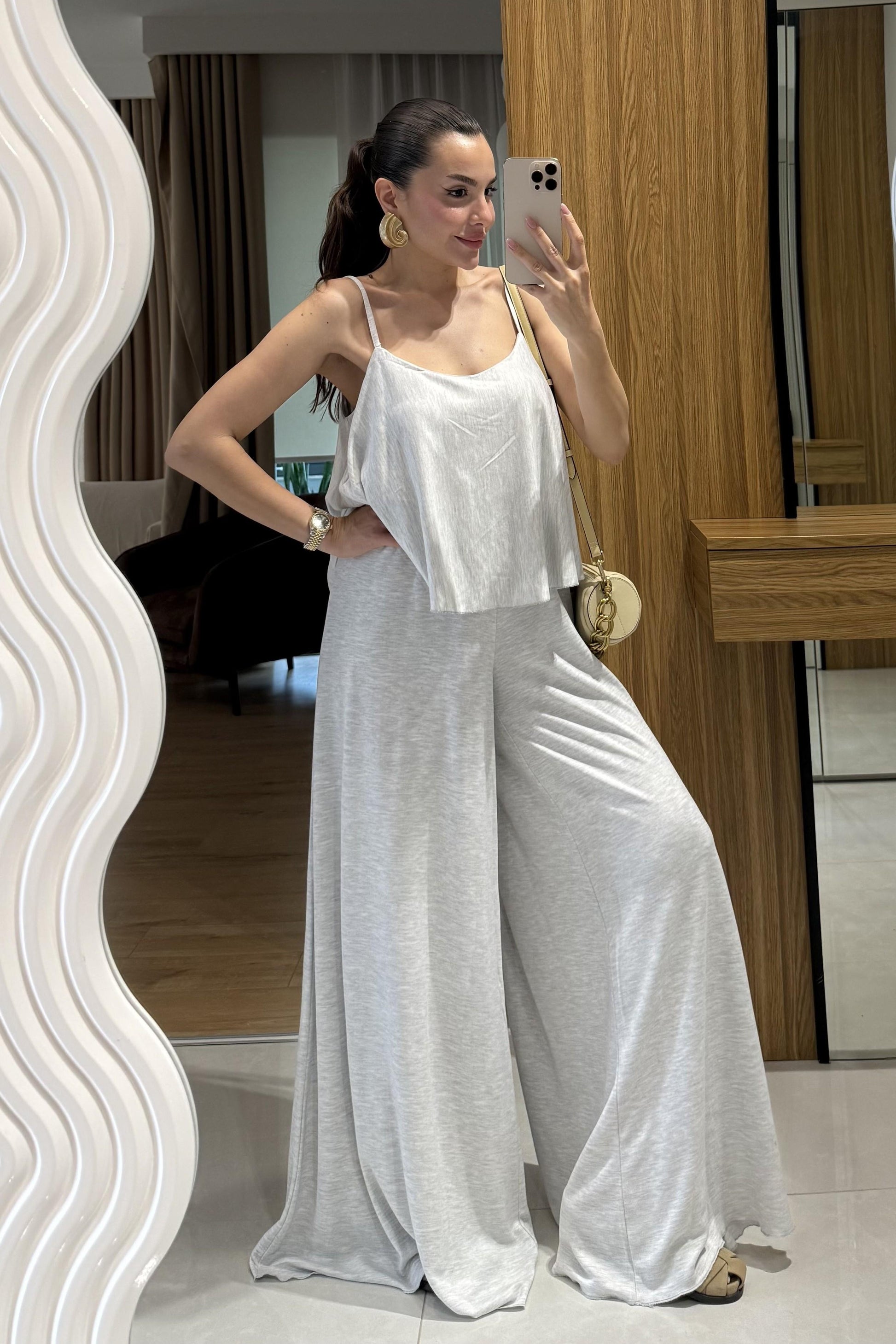 Ravevia Gri Modal Salaş Takım