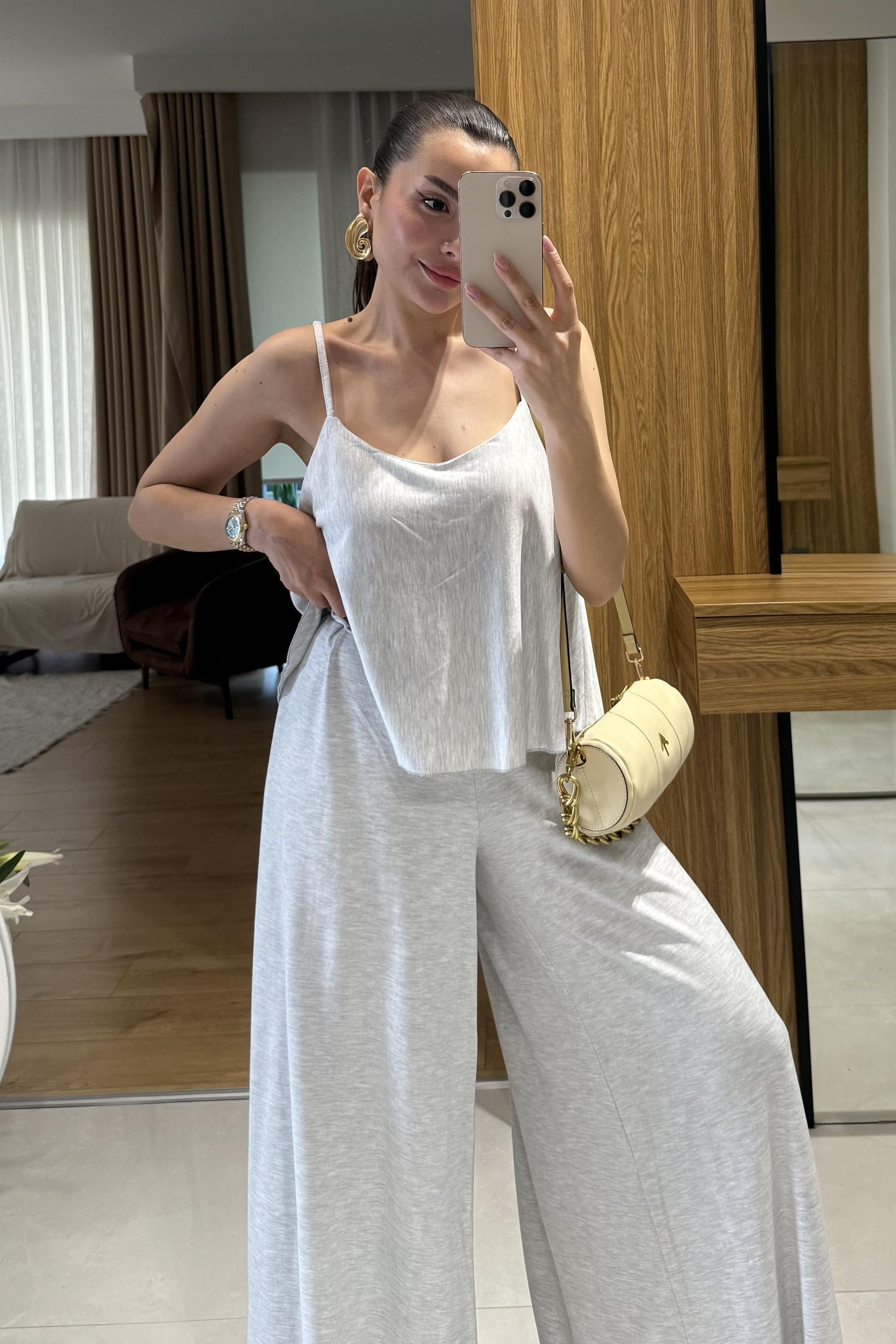 Ravevia Gri Modal Salaş Takım