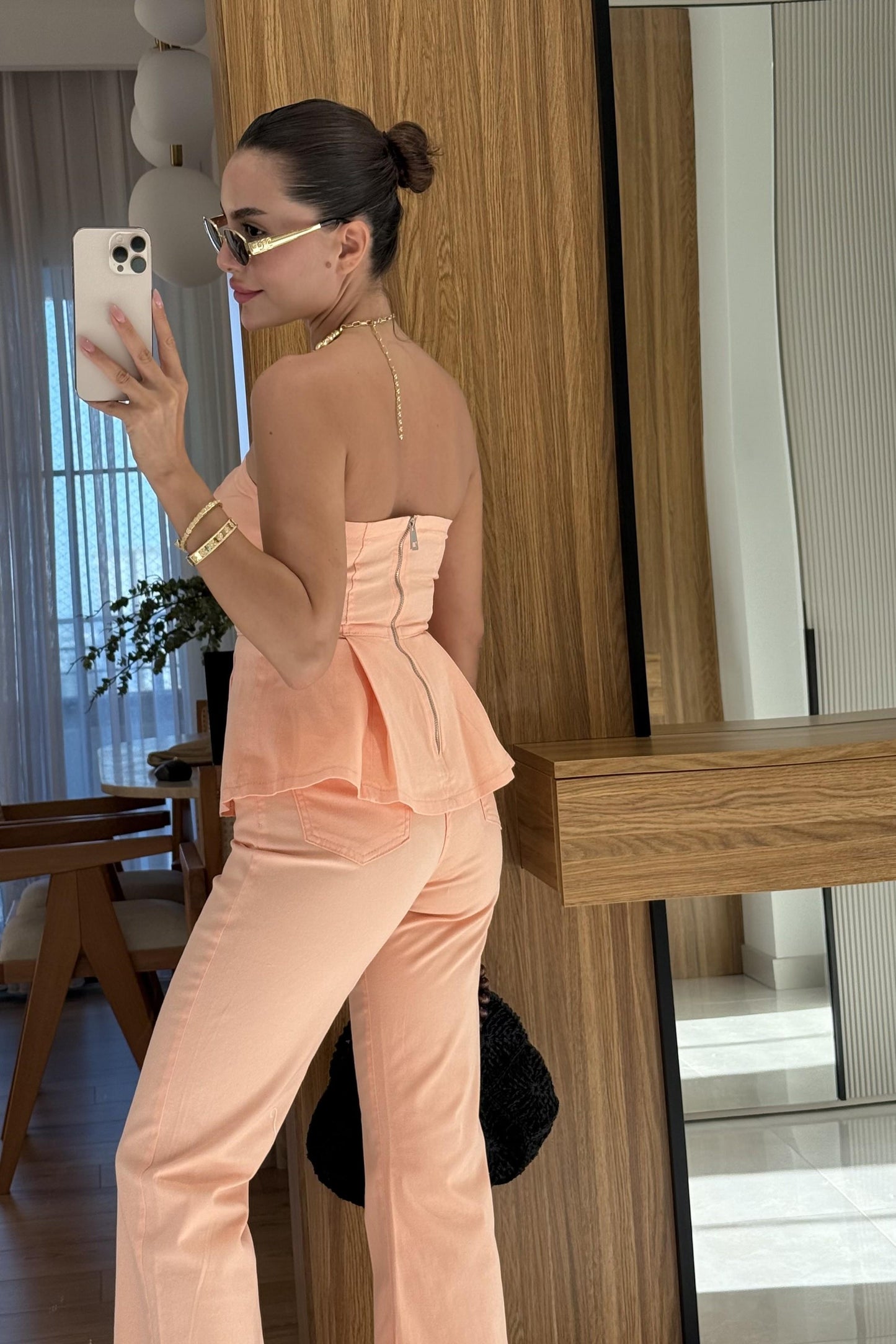 Ravka Yavruağzı Straplez Volanlı Takım