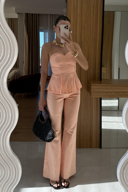 Ravka Yavruağzı Straplez Volanlı Takım