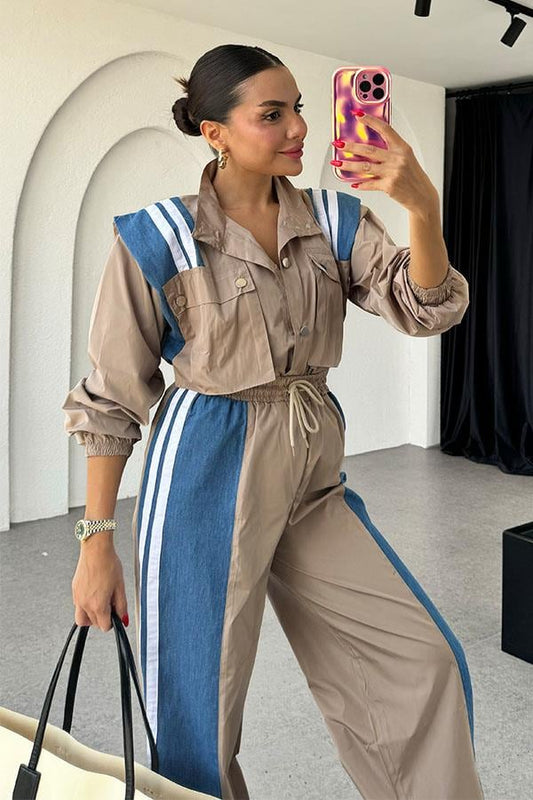 Richard Kot Karışımlı Vatkalı Bej Takım