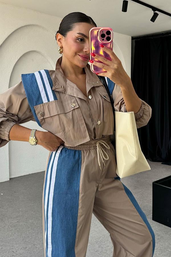 Richard Kot Karışımlı Vatkalı Bej Takım