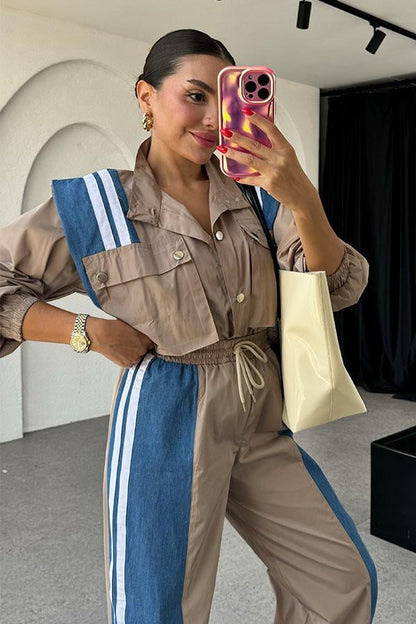 Richard Kot Karışımlı Vatkalı Bej Takım