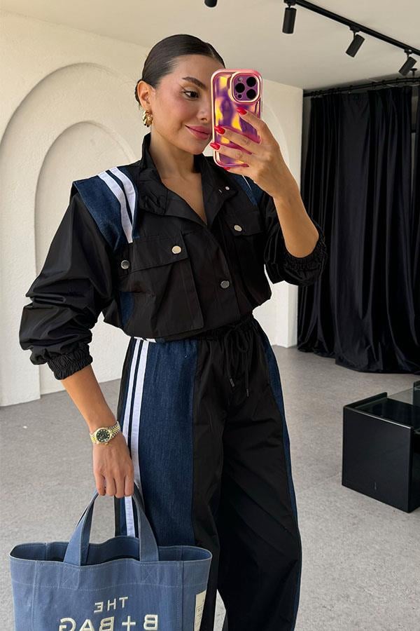 Richard Kot Karışımlı Vatkalı Siyah Takım