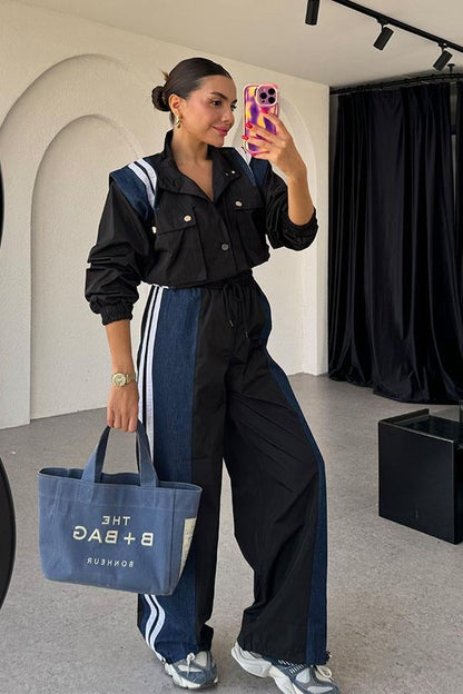 Richard Kot Karışımlı Vatkalı Siyah Takım