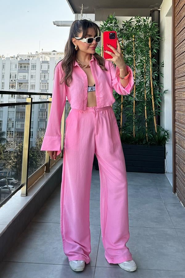 Rico Aerobin Kumaş İkili Takım - Pembe