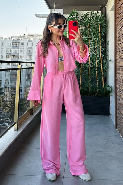 Rico Aerobin Kumaş İkili Takım - Pembe