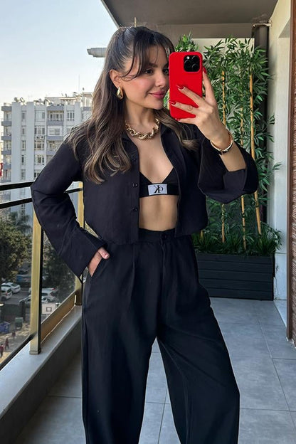 Rico Aerobin Kumaş İkili Takım - Siyah