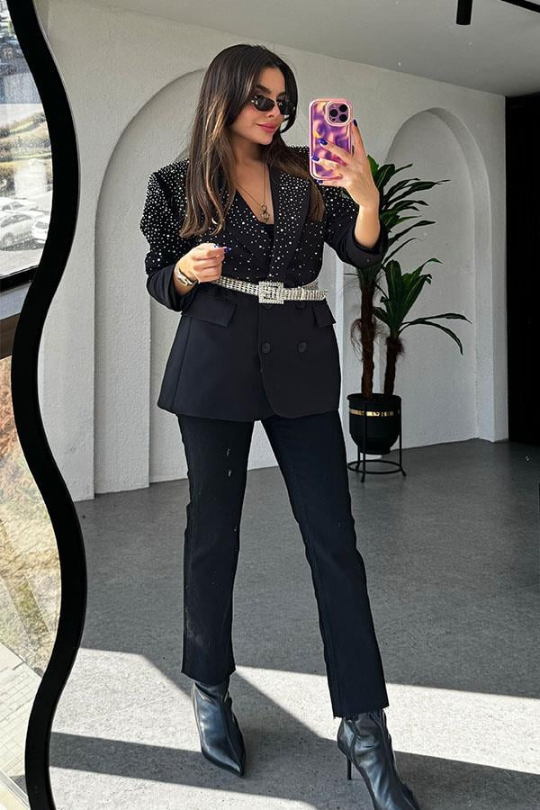Rico Taşlı Blazer Ceket
