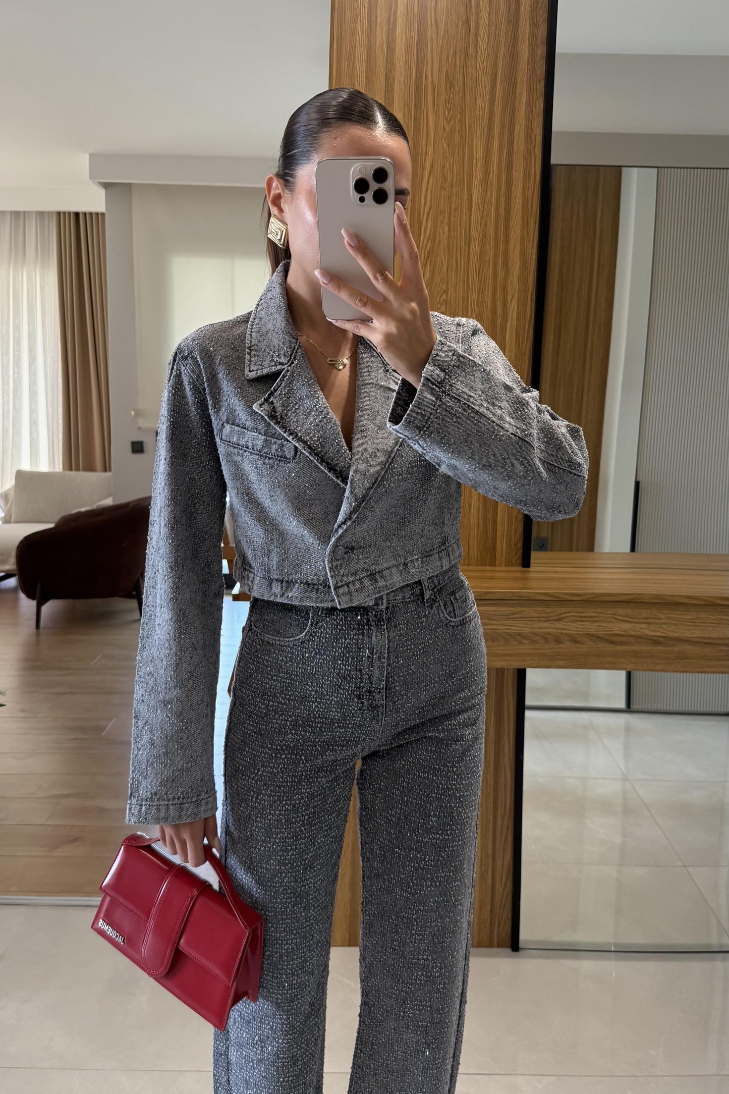 Rigelia Dokulu Taşlı Ceket