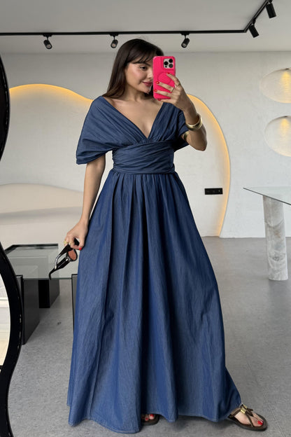 Rogers Denim Tensel Bağlamalı Elbise